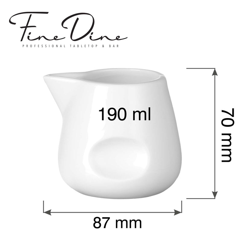 Load image into Gallery viewer, Fine Dine Pure Bianco milk and sauce jug, 190 ml creaper with a sleek design, perfect for serving sauces or milk.
