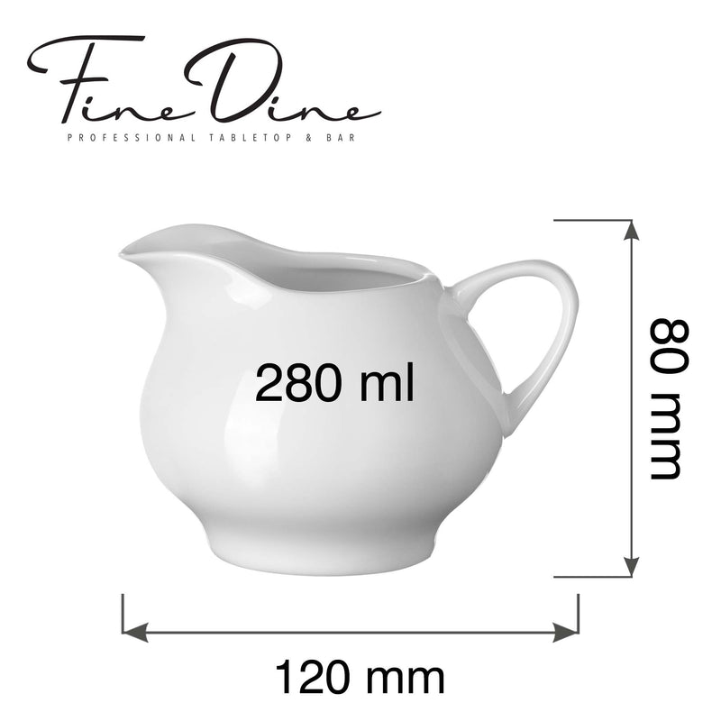 Load image into Gallery viewer, Fine Dine Pure Bianco gravy boat, 280ml, with elegant white ceramic design for serving sauces and gravies.
