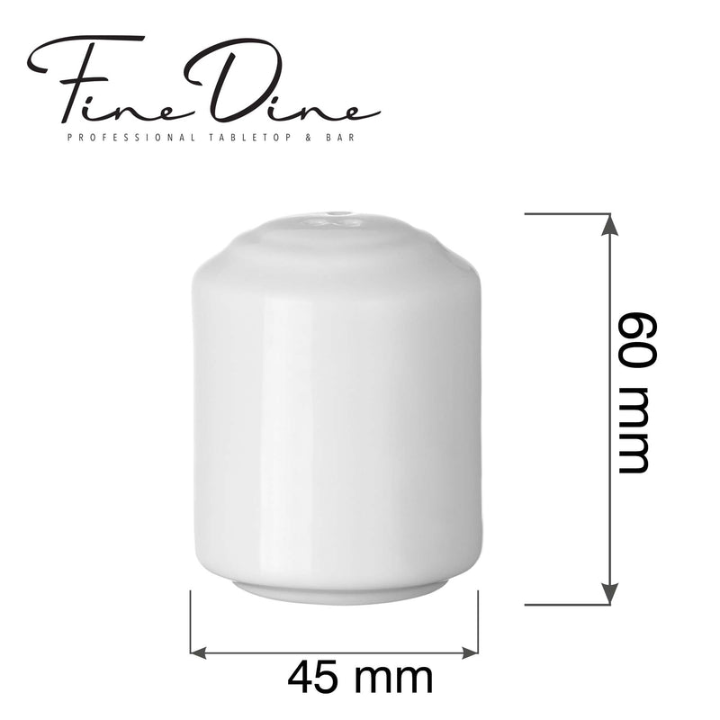 Load image into Gallery viewer, Fine Dine Pure Bianco salt shaker with sleek white ceramic design and stainless steel accents.
