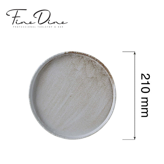 Fine Dine Stark flat plate, 210mm, showcasing a sleek, modern design suitable for elegant table settings.