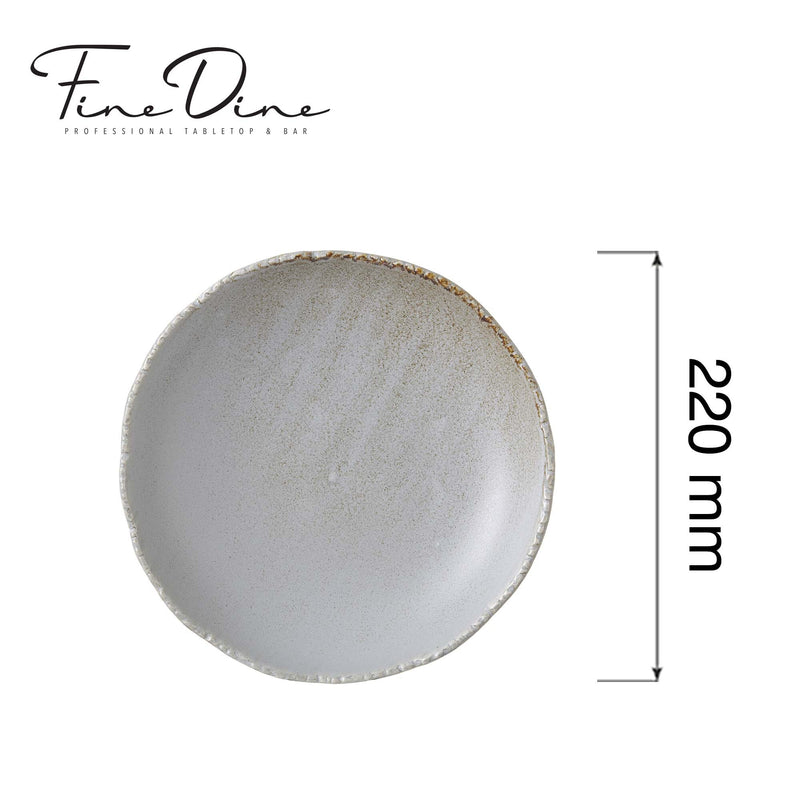Load image into Gallery viewer, Fine Dine Stark deep plate, 220mm, showing a sleek ceramic design with a wide rim and deep bowl for serving meals.
