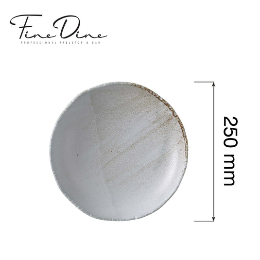 Fine Dine Stark deep plate, 250mm, showcasing a sleek ceramic design with a smooth rim and glossy finish.