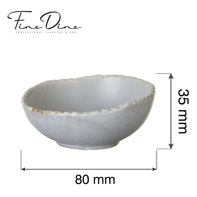 Load image into Gallery viewer, Fine Dine Stark dip bowl, 80x35mm, small ceramic dish for sauces or dips, with a sleek white finish and smooth rounded edges.
