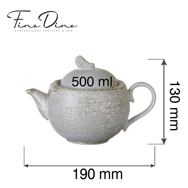 Load image into Gallery viewer, Fine Dine Stark 500ml teapot with a classic ceramic design, featuring a handle and spout for brewing and serving tea.
