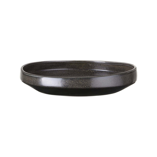 Fine Dine Onyx gourmet plate, 240mm, showcasing a sleek black ceramic design with a smooth, elegant surface for fine dining presentation.