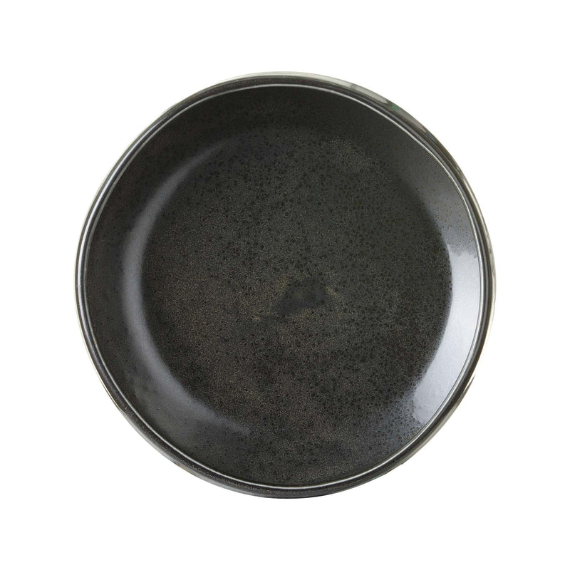 Load image into Gallery viewer, Onyx gourmet plate by Fine Dine, 240mm, elegant ceramic plate with a sleek black finish and detailed design for sophisticated dining.
