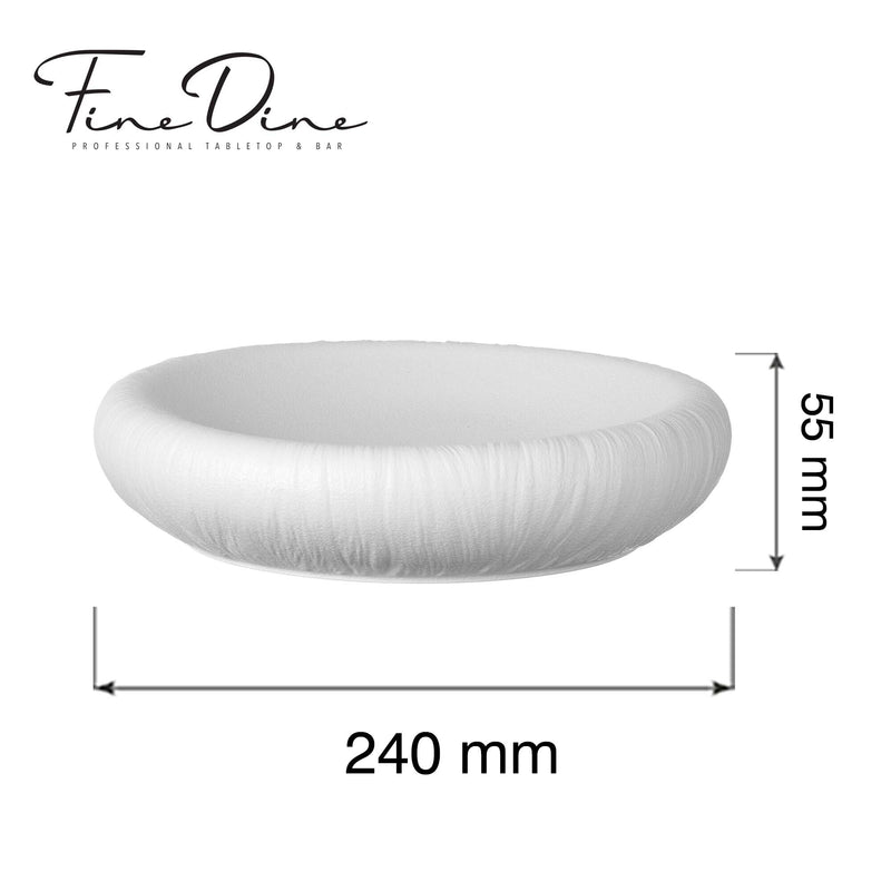 Load image into Gallery viewer, Fiord artistic plate by Fine Dine, 240x55mm, featuring a decorative design, displayed on a table.
