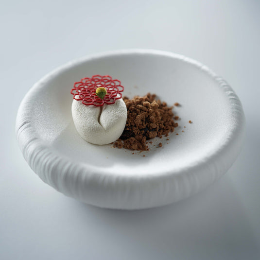 Fine Dine Fizz artistic plate, 240x55mm, featuring vibrant, colorful design and smooth ceramic surface.