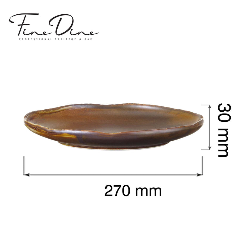 Load image into Gallery viewer, Aurum coupe flat plate with high rim, 270mm, from Fine Dine, featuring a sleek design and smooth ceramic surface.
