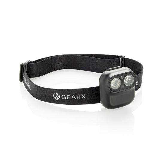 Gear X RCS rPlastic head torch with motion sensor - Custom Wood DesignsGearX RCS plastic head torch with motion sensor, bright LED light and adjustable strap, ideal for outdoor and handiwork use.Tools & TorchesP518.0501Recycled ABS,Polyesterblack