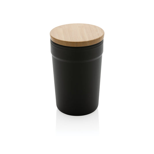 Wooden bamboo lid mug pack of 25 Black Custom Wood Designs __label: Multibuy green-wooden-bamboo-lid-mug-pack-of-25-53613160104279