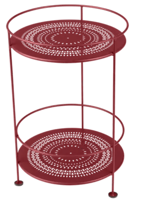 Load image into Gallery viewer, Fermob Guinguette side table with perforated double top, stylish metal table for outdoor or indoor use.
