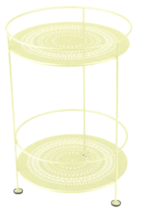 Load image into Gallery viewer, Guinguette Side Table with Perforated Double Top - Custom Wood DesignsFermob Guinguette side table with perforated double top, red metal design, ideal for outdoor or casual living spaces.Side Table24575187653079FrostedLemon
