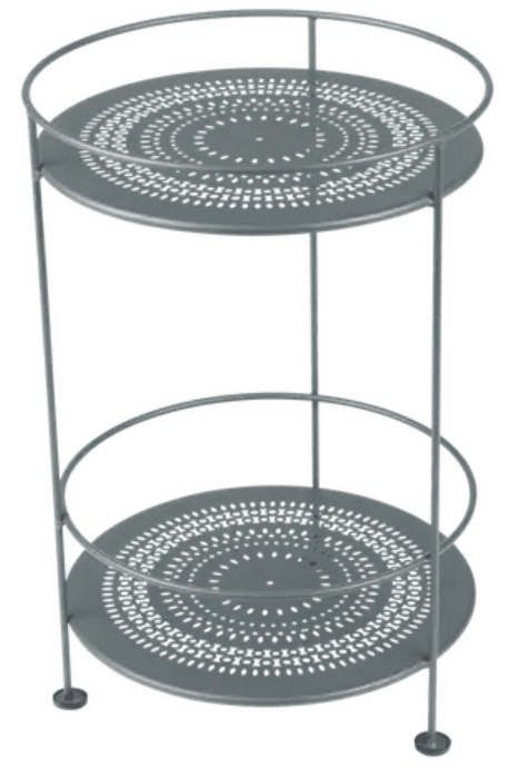 Load image into Gallery viewer, Guinguette Side Table with Perforated Double Top - Custom Wood DesignsFermob Guinguette side table with perforated double top, metal construction, and a modern design for outdoor or indoor use.Side Table24575186327095Storm Grey
