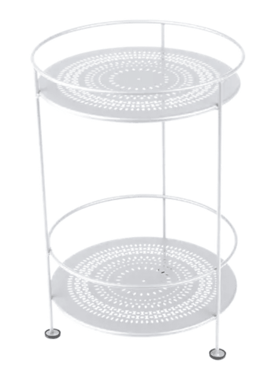 Load image into Gallery viewer, Guinguette Side Table with Perforated Double Top - Custom Wood DesignsWhite Fermob Guinguette side table with perforated double top, modern metal design, ideal for indoor or outdoor use.Side Table24575186161559Cotton White
