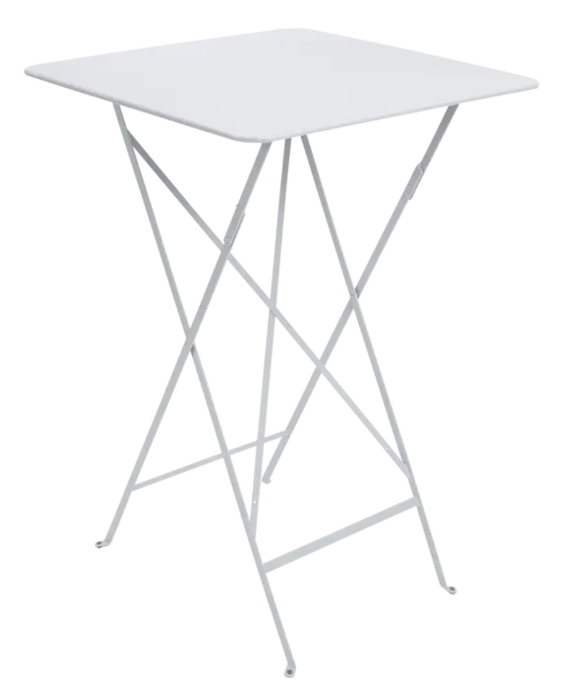 Load image into Gallery viewer, Fermob Bistro high folding table with 71x71 cm metal tabletop, ideal for outdoor rooftop bars and compact seating areas.
