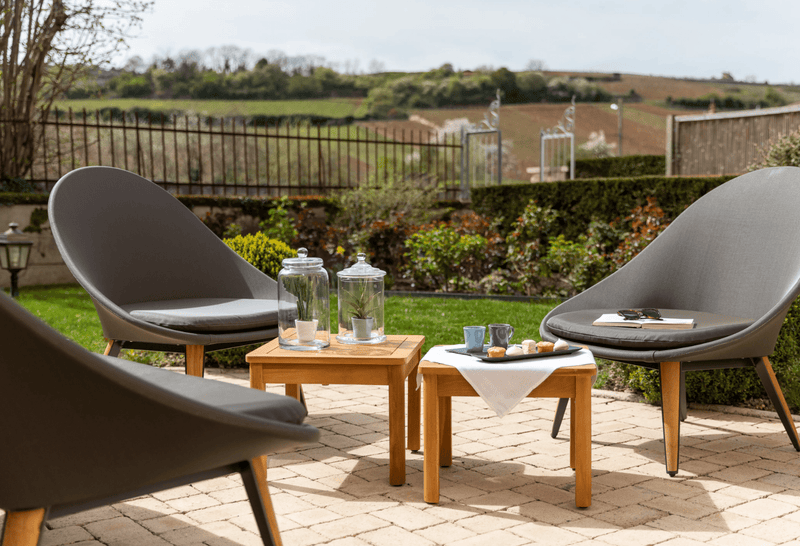 Load image into Gallery viewer, IBIZA Low Teak Table 45 x 45 cm - Custom Wood DesignsIBIZA low teak table by Custom Wood Designs, 45x45 cm, showing a square outdoor patio table with natural teak finish.Teak Table24575185535095

