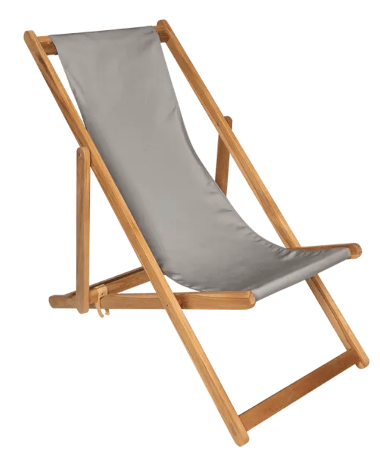 Load image into Gallery viewer, Fermob IBIZA teak deck chair with a sleek design, featuring woven teak slats and a sturdy frame for outdoor lounging.
