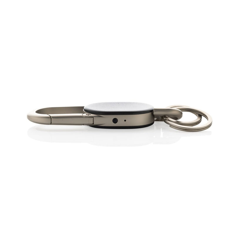 Load image into Gallery viewer, XD Collection dual keyfinder keychain with worldwide locating feature, custom wood design, zinc alloy and black phone/tablet accessories
