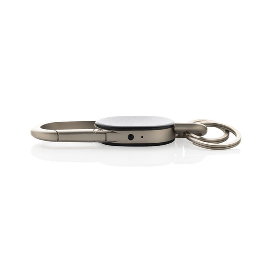 XD Collection dual keyfinder keychain with worldwide locating feature, custom wood design, zinc alloy and black phone/tablet accessories
