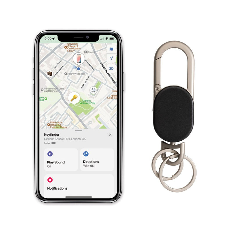 Load image into Gallery viewer, XD Collection dual keyfinder keychain with custom wood design, zinc alloy, for phone and tablet accessories, with worldwide locating feature
