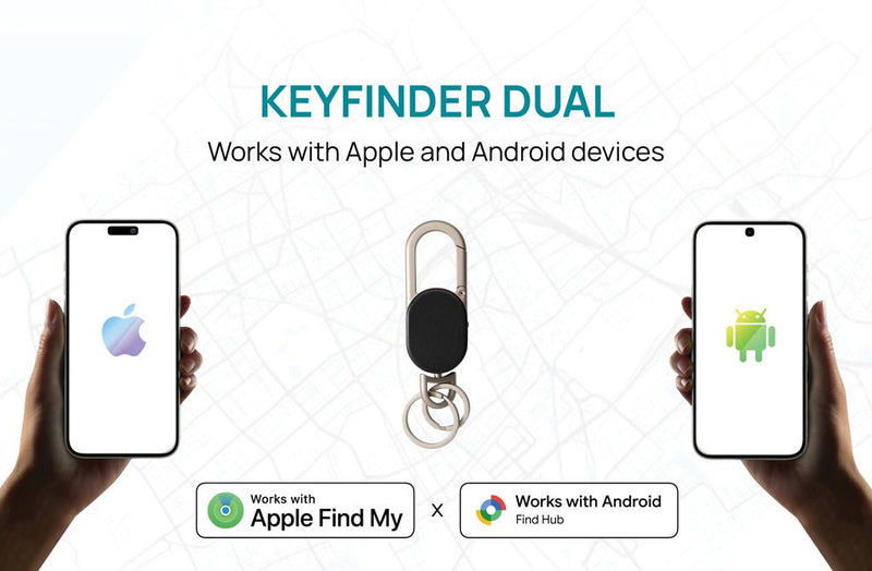 Load image into Gallery viewer, XD Collection dual keyfinder with custom wood design, featuring worldwide locating for keys, phone, and tablet accessories.
