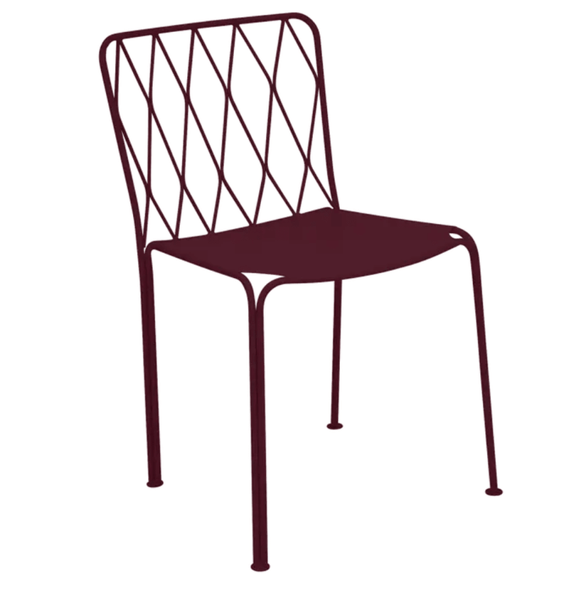Load image into Gallery viewer, Kintbury Chair Stackable Outdoor Metal Chair - Custom Wood DesignsBlack Fermob Kintbury stackable outdoor metal chair with a sleek design, suitable for restaurant or garden outdoor furniture.Outdoor Metal Chair Fermob24575204721815Black Cherry
