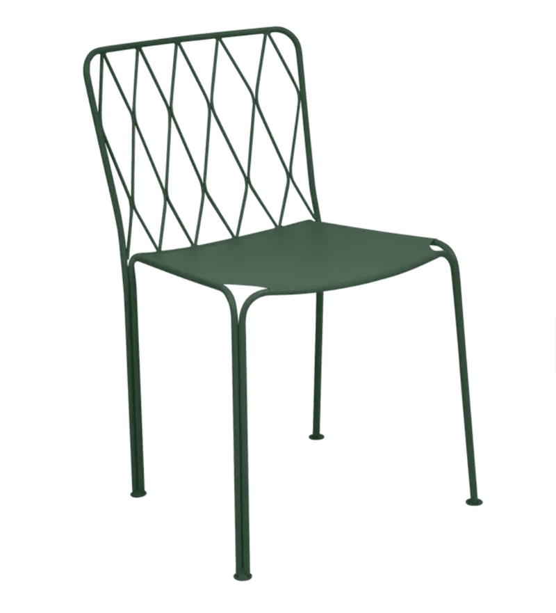 Load image into Gallery viewer, Kintbury Chair Stackable Outdoor Metal Chair - Custom Wood DesignsCedar green Fermob Kintbury stackable outdoor metal chair for patio or restaurant use, designed for outdoor furniture.Outdoor Metal Chair Fermob24575204423511Cedar Green
