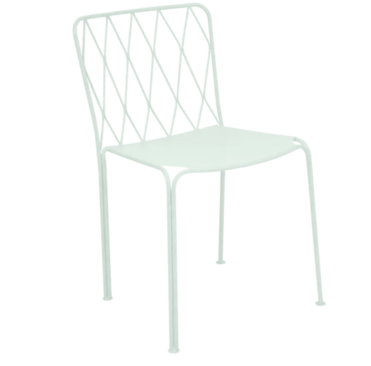 Kintbury Chair Stackable Outdoor Metal Chair - Custom Wood DesignsIce Mint Fermob Kintbury stackable outdoor metal chair with a sleek design, ideal for patio or restaurant outdoor furniture.Outdoor Metal Chair Fermob24575203661367Ice Mint