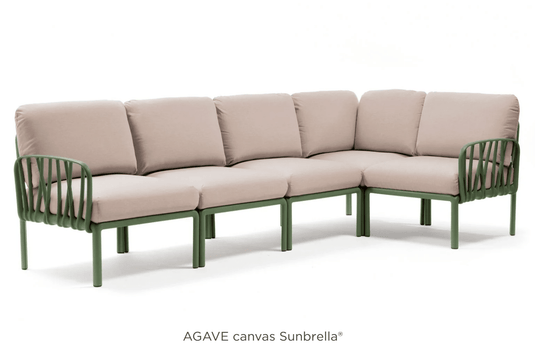 Komodo 5 Modular Outdoor Sofa - Custom Wood DesignsKomodo 5 Modular Outdoor Sofa by Custom Wood Designs with Agave Adriatic canvas, suitable for patio and outdoor spacesKomodo Nardi Outdoor Sofa24575213631927Agave Canvas