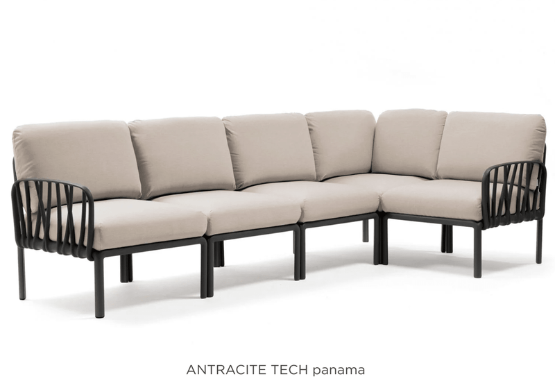 Load image into Gallery viewer, Komodo 5 Modular Outdoor Sofa - Custom Wood DesignsAntracite Komodo 5 Modular Outdoor Sofa by Custom Wood Designs, featuring sleek, modern design with plush cushions for patio lounging.Komodo Nardi Outdoor Sofa24575202107639Antracite Tech
