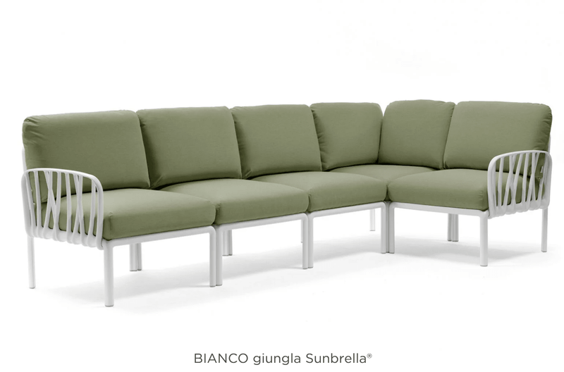 Load image into Gallery viewer, Komodo 5 Modular Outdoor Sofa - Custom Wood DesignsKomodo 5 Modular Outdoor Sofa by Custom Wood Designs, white Nardi patio outdoor sofa with multiple sections on a patio setting.Komodo Nardi Outdoor Sofa24575201643799Bianco Gigula
