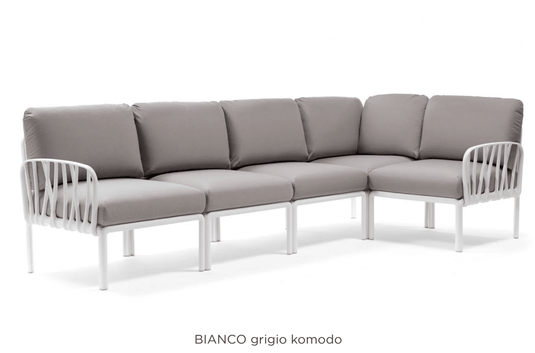 Komodo 5 Modular Outdoor Sofa - Custom Wood DesignsBiancoGrigio Komodo 5 Modular Outdoor Sofa by Custom Wood Designs, showing a stylish gray and white outdoor patio sofa.Komodo Nardi Outdoor Sofa24575201511031Bianco Grigio