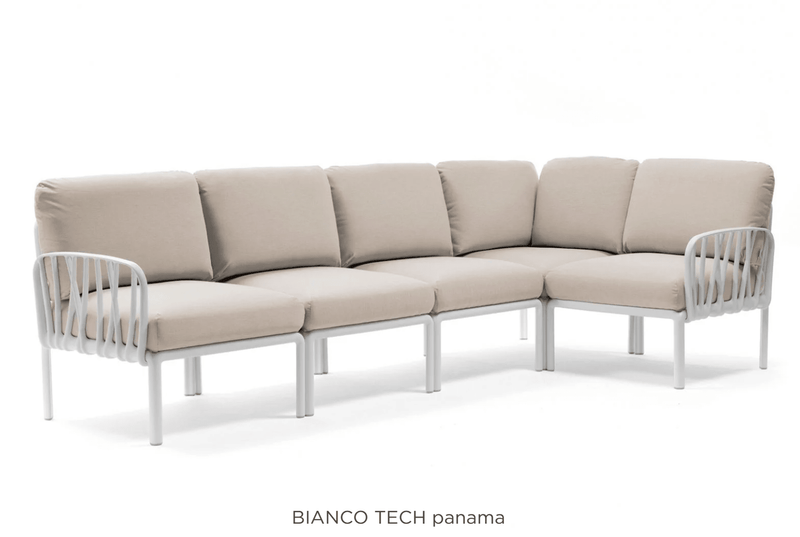 Load image into Gallery viewer, Komodo 5 Modular Outdoor Sofa - Custom Wood DesignsKomodo 5 Modular Outdoor Sofa by Custom Wood Designs, showcasing white Nardi outdoor furniture with a modern patio setup.Komodo Nardi Outdoor Sofa24575202074871Bianco Tech
