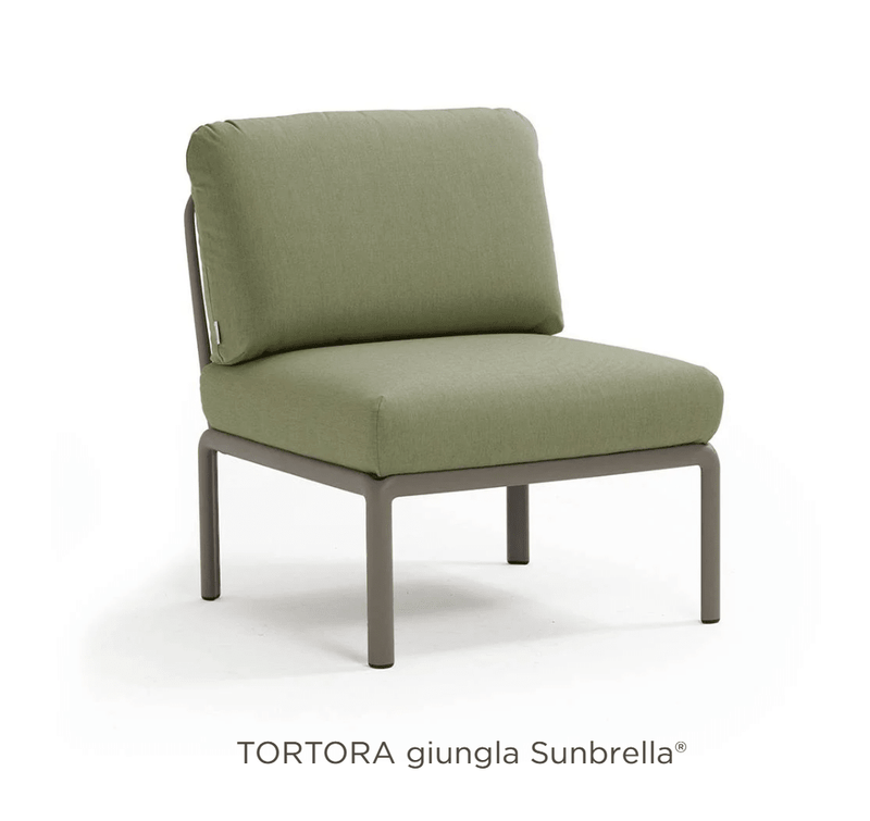 Load image into Gallery viewer, Komodo Central Sofa Module - Custom Wood DesignsNardi Komodo Central Sofa Module in Tortora with Sunbrella fabric, outdoor sectional sofa for patio or hotel terrace.Nardi Outdoor Sofa Komodo Section24575201865719Tortora Giungla
