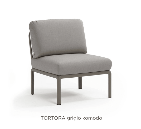 Komodo Central Sofa Module - Custom Wood DesignsNardi Komodo Central Sofa Module in tortora color, outdoor modular sofa section with Sunbrella fabric for patio use.Nardi Outdoor Sofa Komodo Section24575201998487Tortora Grogio