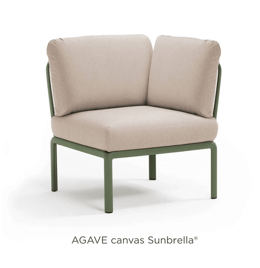 Komodo Corner Module Outdoor Sofa - Custom Wood DesignsNardi Komodo Corner Module outdoor sofa with Agave Canvas Sunbrella fabric, modular outdoor corner sofa for patio or garden.Nardi Sofa Outddor Corner24575207114551Agave Canvas