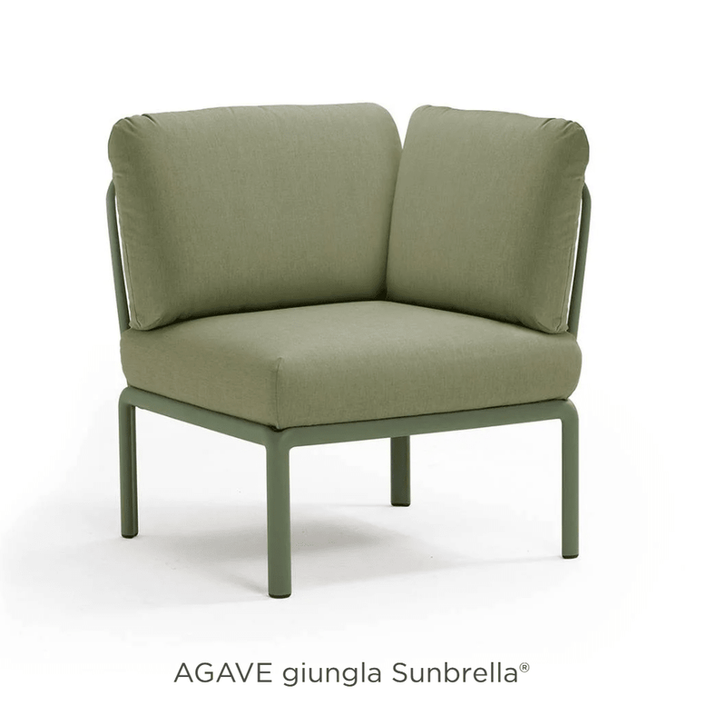 Load image into Gallery viewer, Komodo Corner Module Outdoor Sofa - Custom Wood DesignsNardi Komodo Corner Module outdoor sofa with sunbrella fabric in agave green, featuring modular design and comfortable seating.Nardi Sofa Outddor Corner24575206949015Agave Giungla
