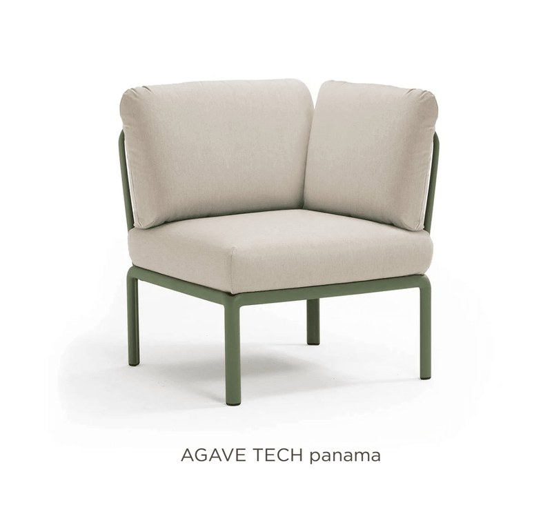Load image into Gallery viewer, Komodo Corner Module Outdoor Sofa - Custom Wood DesignsNardi Komodo Corner Module outdoor sofa with sunbrella fabric and agave-colored cushions, designed for outdoor lounging.Nardi Sofa Outddor Corner24575206650711Antacite Tech
