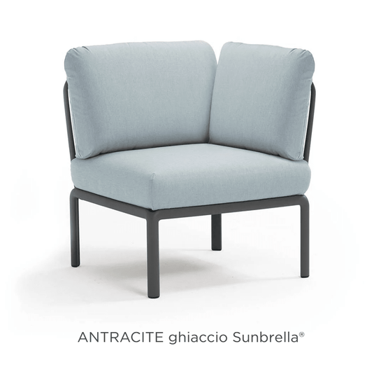 Komodo Corner Module Outdoor Sofa - Custom Wood DesignsAntracite and Ghiaccio Nardi Komodo Corner Module outdoor sofa with Sunbrella cushions, modular design, suitable for outdoor lounging.Nardi Sofa Outddor Corner24575206219639Antracite Ghiaccio