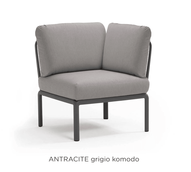Load image into Gallery viewer, Komodo Corner Module Outdoor Sofa - Custom Wood DesignsNardi Komodo outdoor corner sofa module with antracite Sunbrella fabric, featuring a modern outdoor seating arrangement.Nardi Sofa Outddor Corner24575206054103Anyttacite Grigio
