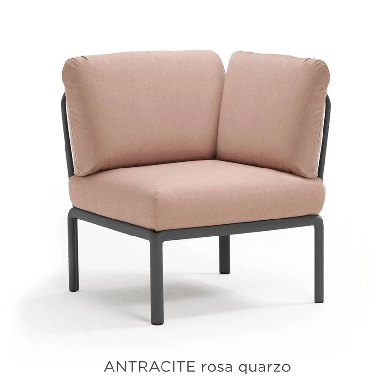 Load image into Gallery viewer, Komodo Corner Module Outdoor Sofa - Custom Wood DesignsNardi Komodo Corner Module outdoor sofa with anthracite and rosa quarzo Sunbrella fabric, modular patio seating for outdoor spacesNardi Sofa Outddor Corner24575205921335Antracite Rosa Quarzo
