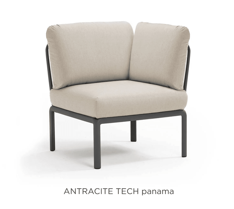 Load image into Gallery viewer, Komodo Corner Module Outdoor Sofa - Custom Wood DesignsNardi Komodo Corner Module outdoor sofa in antracite Sunbrella fabric, showing the modular outdoor corner seat with cushions.Nardi Sofa Outddor Corner24575205888567Antracite Tech
