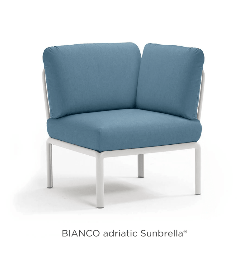 Load image into Gallery viewer, Komodo Corner Module Outdoor Sofa - Custom Wood DesignsNardi Komodo corner outdoor sofa module with white Sunbrella fabric, designed for outdoor patio or garden seating.Nardi Sofa Outddor Corner24575205888567Antracite Tech
