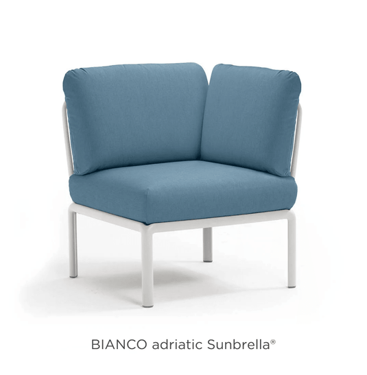 Komodo Corner Module Outdoor Sofa - Custom Wood DesignsNardi Komodo corner outdoor sofa module with white Sunbrella fabric, designed for outdoor patio or garden seating.Nardi Sofa Outddor Corner24575205888567Antracite Tech