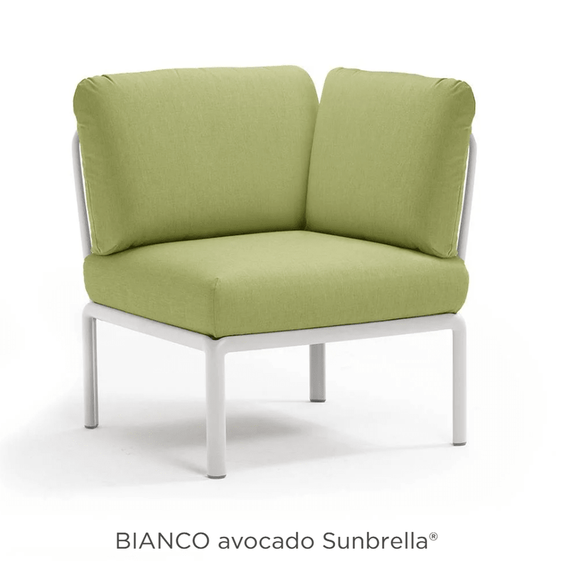 Load image into Gallery viewer, Komodo Corner Module Outdoor Sofa - Custom Wood DesignsNardi Komodo Corner Module outdoor sofa with white Sunbrella fabric, designed for stylish outdoor seating and modular comfortNardi Sofa Outddor Corner24575205888567Antracite Tech
