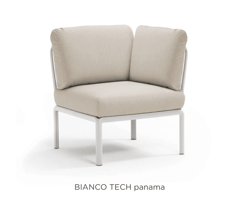 Load image into Gallery viewer, Komodo Corner Module Outdoor Sofa - Custom Wood DesignsNardi Komodo Corner Module outdoor sofa in BiancoTech Sunbrella fabric, modular corner piece for outdoor Nardi sofa set.Nardi Sofa Outddor Corner24575205324727Bianco Tech
