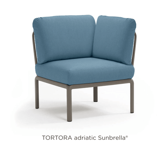 Komodo Corner Module Outdoor Sofa - Custom Wood DesignsNardi Komodo outdoor corner sofa module with tortora Sunbrella fabric, featuring a modern modular design for outdoor relaxation.Nardi Sofa Outddor Corner24575205291959Tortora Adriatic