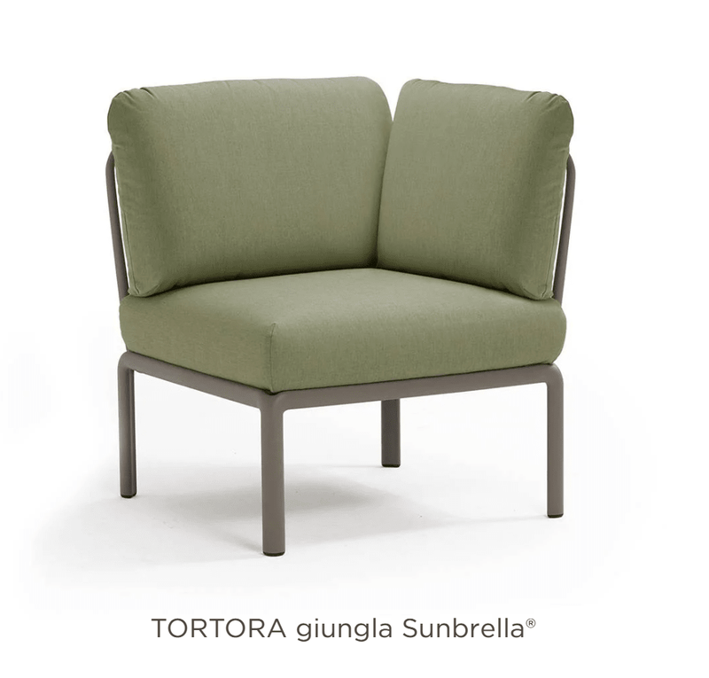 Load image into Gallery viewer, Komodo Corner Module Outdoor Sofa - Custom Wood DesignsNardi Komodo corner outdoor sofa module with tortora Sunbrella fabric, designed for outdoor patio and garden seating.Nardi Sofa Outddor Corner24575204860887Tortola Giungla
