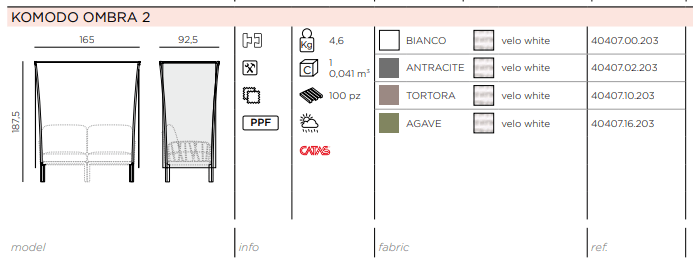Load image into Gallery viewer, Komodo Ombra 2 Sunshade - Custom Wood DesignsWhite Komodo Ombra 2 sunshade accessory for Nardi sofa, providing stylish outdoor shade for patio furniture.Komodo Accesories Sofa Nardi24575207626071Antracite Velo
